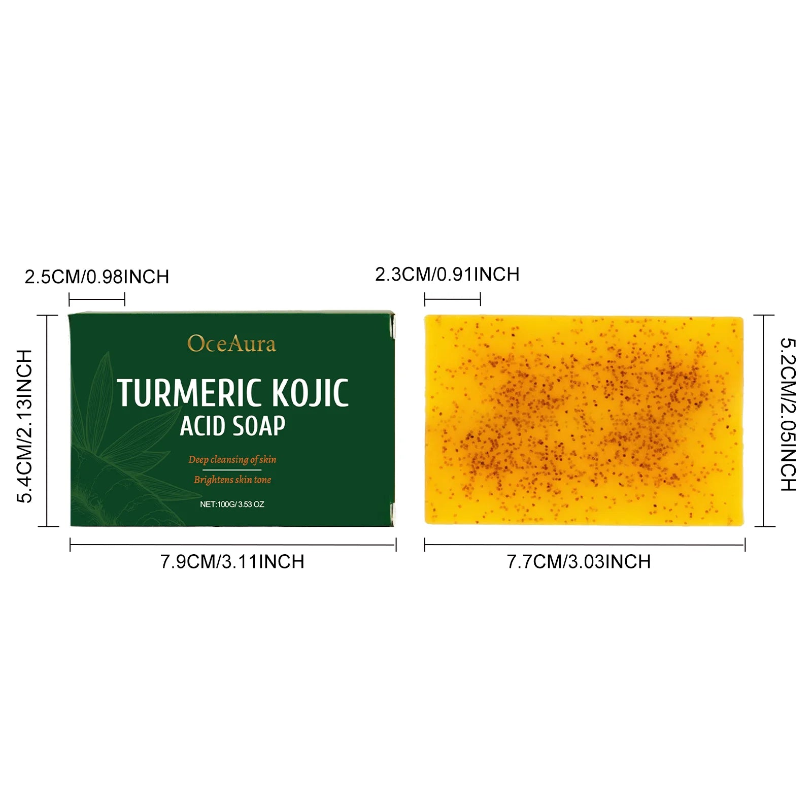 Brightening Turmeric Kojic Acid Soap Dark Spot Remover Deep Cleaning Moisturizing Evens Skin Tone Hand Made Soap Skincare Qme 100g Boxed