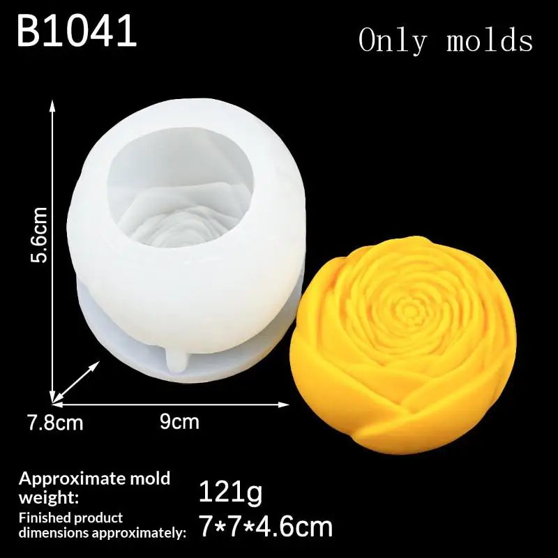 1Pcs Handmade Scented Candle Plaster Resin Molds DIY Flowers Tulip Rose Silicone Mold Cookies Chocolate Candy Baking Tool Qme A4