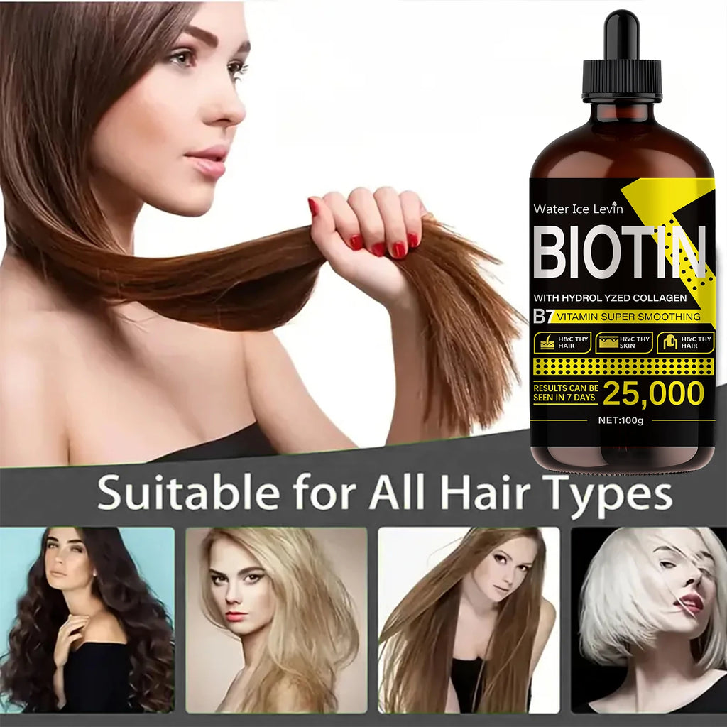 Biotin Hair Oil - Pure Liquid Vitamins for Hair Care, Adds Shine to Hair - Unisex Qme