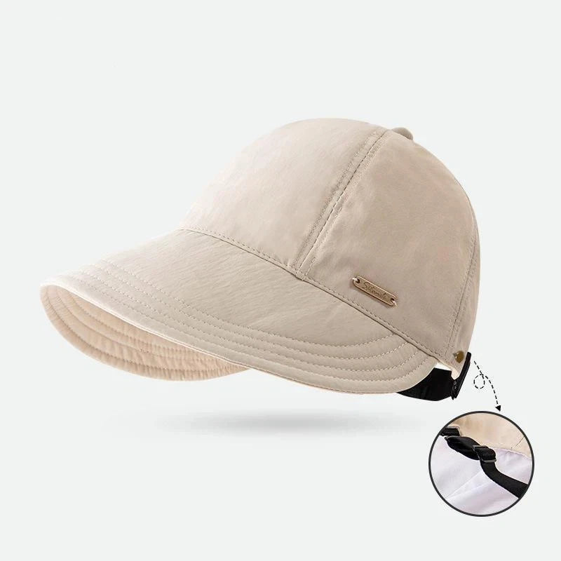 Women's Wide-brimmed Sun Hat Quick-drying Waterproof Can Be Worn Over Qme Beige one size