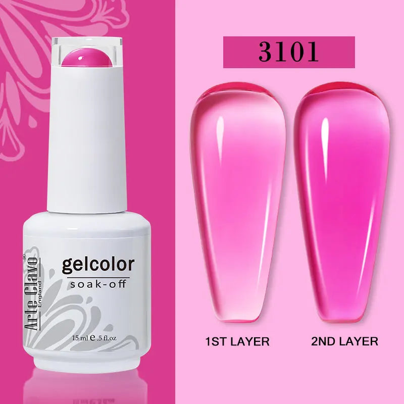 Arte Clavo Jelly Gel Polish Translucent Manicuring UV Nail Semi Qme