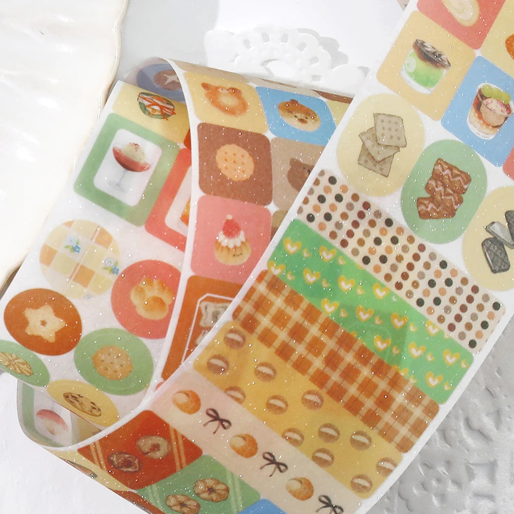 5x200cm Art Manual Account Masking Tape DIY Scrapbooking Label Material Collage PET Tapes Creative DIY Journal Stationery Qme