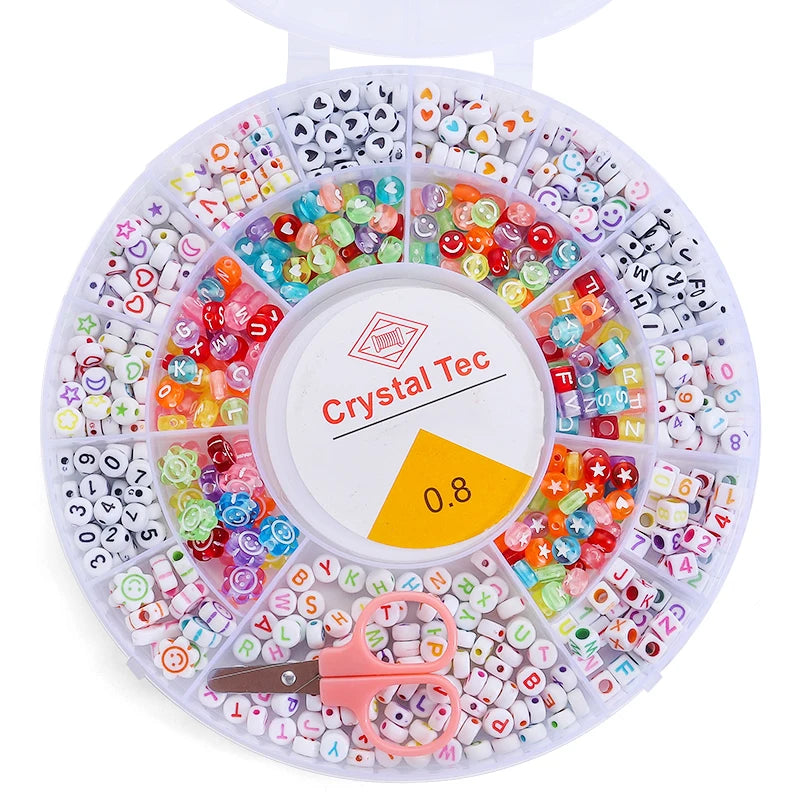 Clay Beads Bracelet Making Kit Seed Letter Alphabet DIY Art Craft Beads Kit with Charms for Jewelry Making Crafts Gifts 8 Styles Qme kit 1