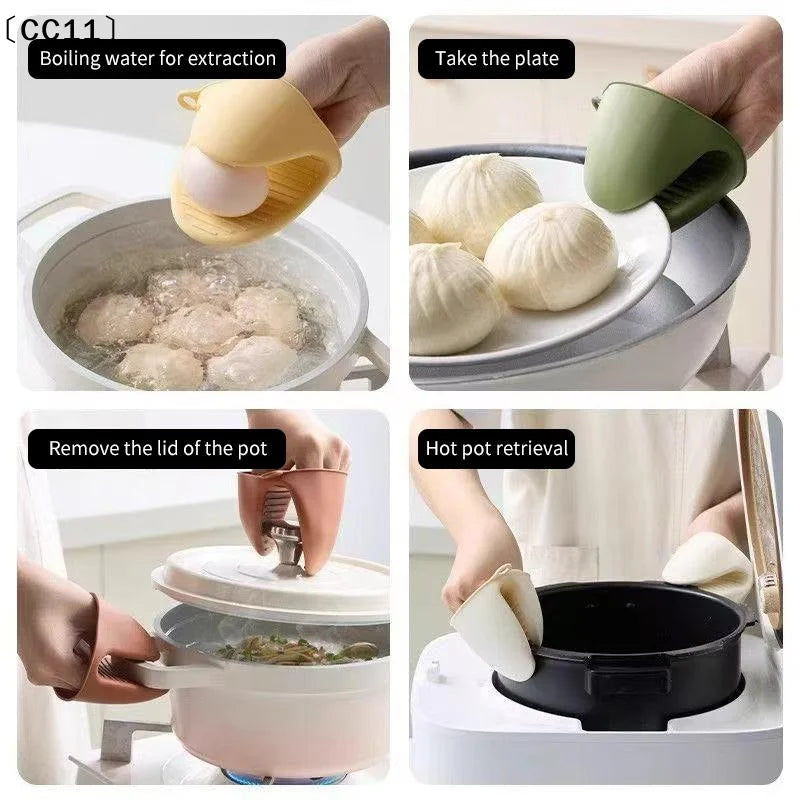 Baking Silicone Oven Mitts Microwave Glove Heat Insulation Anti-slip Qme