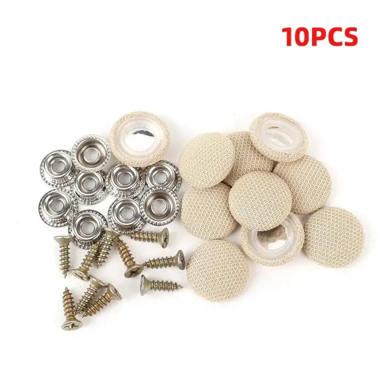 Auto Roof Retaining Buckle Headliner Repair Button Fabric Metal Rivet Qme Beige