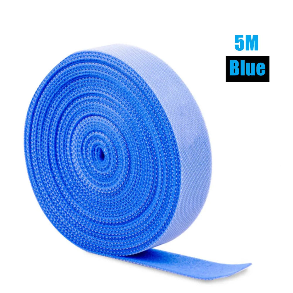 5/3/2/1/0.5m Cable Organizer USB Cable Wire Winder Clip Earphone Mouse Cables Management USB Charger Protector For Mobilephone Qme Blue 5m