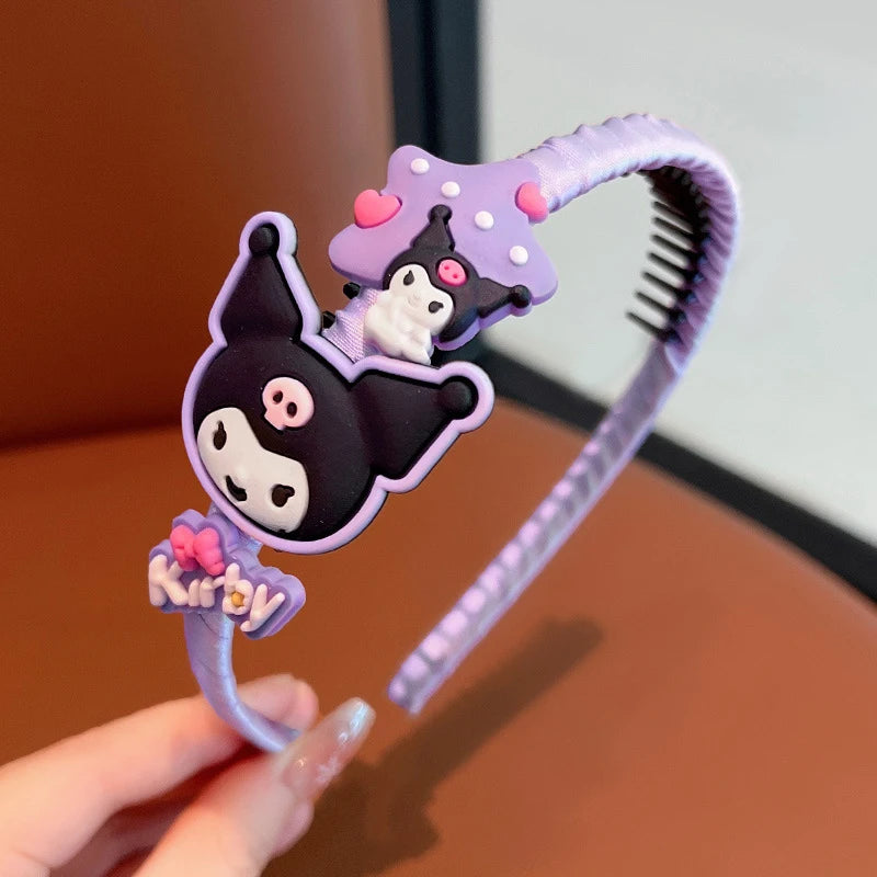 Hello Kitty Kuromi Hair Accessories Adorable Cute Headbands Versatile Qme