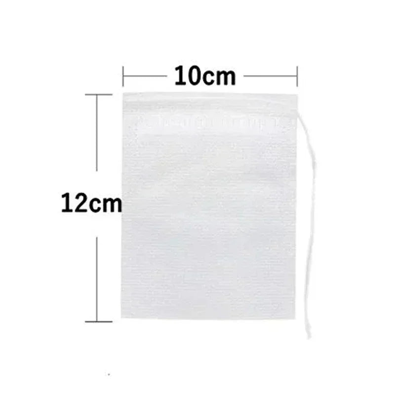 Disposable Tea Filter Bags Non-woven Fabric Bag Drawstring Kitchen Qme 100pcs 10x12cm