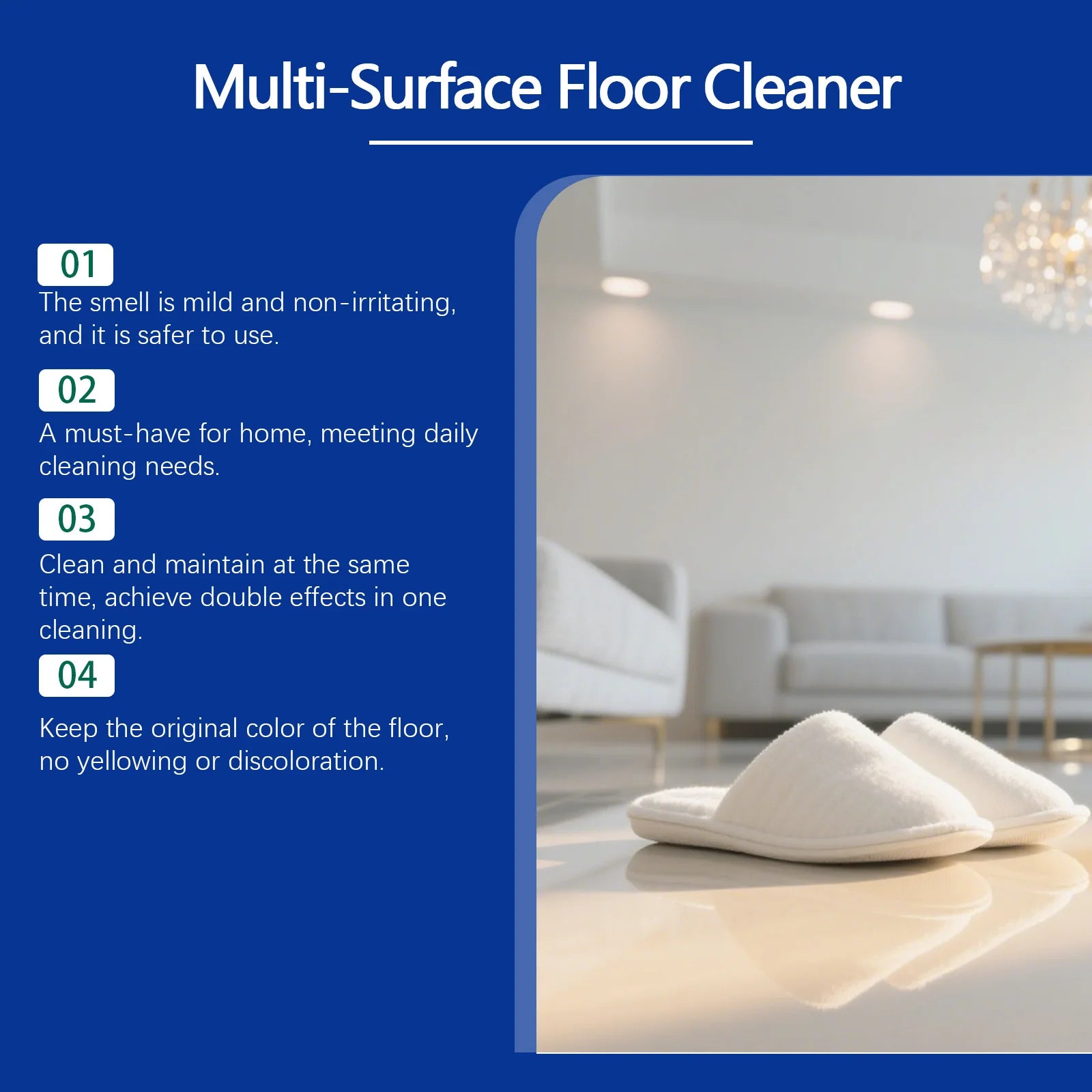 JUE FISH Multi-Surface Floor Cleaner - Powerful Quick Dirt Decomposition for Effortless Cleaning Versatile for Various Floors Qme