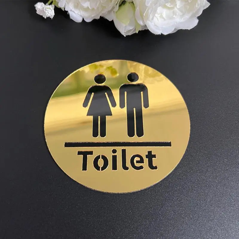 3D Toilet Sign Acrylic Men Women Bathroom Self-Adhesive Wall Sticker DIY Decor For Office Business Hotel Cafe Public Door Qme A