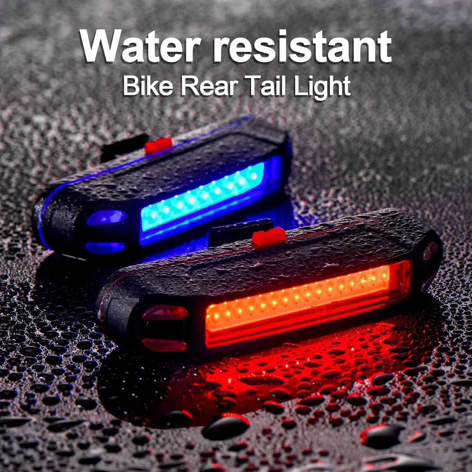 Bike Rear Tail Light, USB Rechargeable LED Safety Light for Bicycle, Ultra Bright Waterproof Cycling Taillight Fits on Any Road Qme