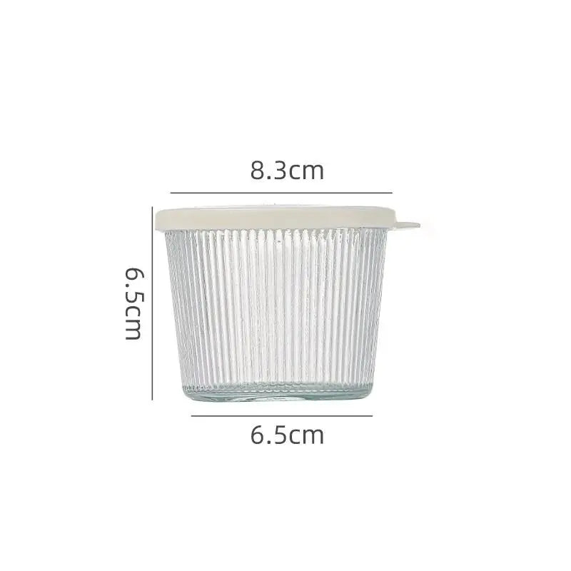 1/4PCS 200ML Glass Storage Jars Transparent Thicken Glass Storage Containers Multifunction Fresh-keeping Mini Clear Jars Kitchen Qme White