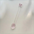 Pink Bow Glass Coffee Spoon, Long-handled Dessert/milk Tea Stirring Spoon, Heat-resistant Teaspoon, Household Kitchen Tool.. Qme A 1PC