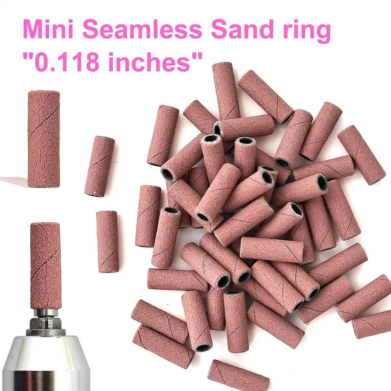 50pcs Nail File Sanding Bands Nail Drill Bits Sanding Bands for Electric Machine File Grinder Sand Band Nails Gel Polish Remove Qme