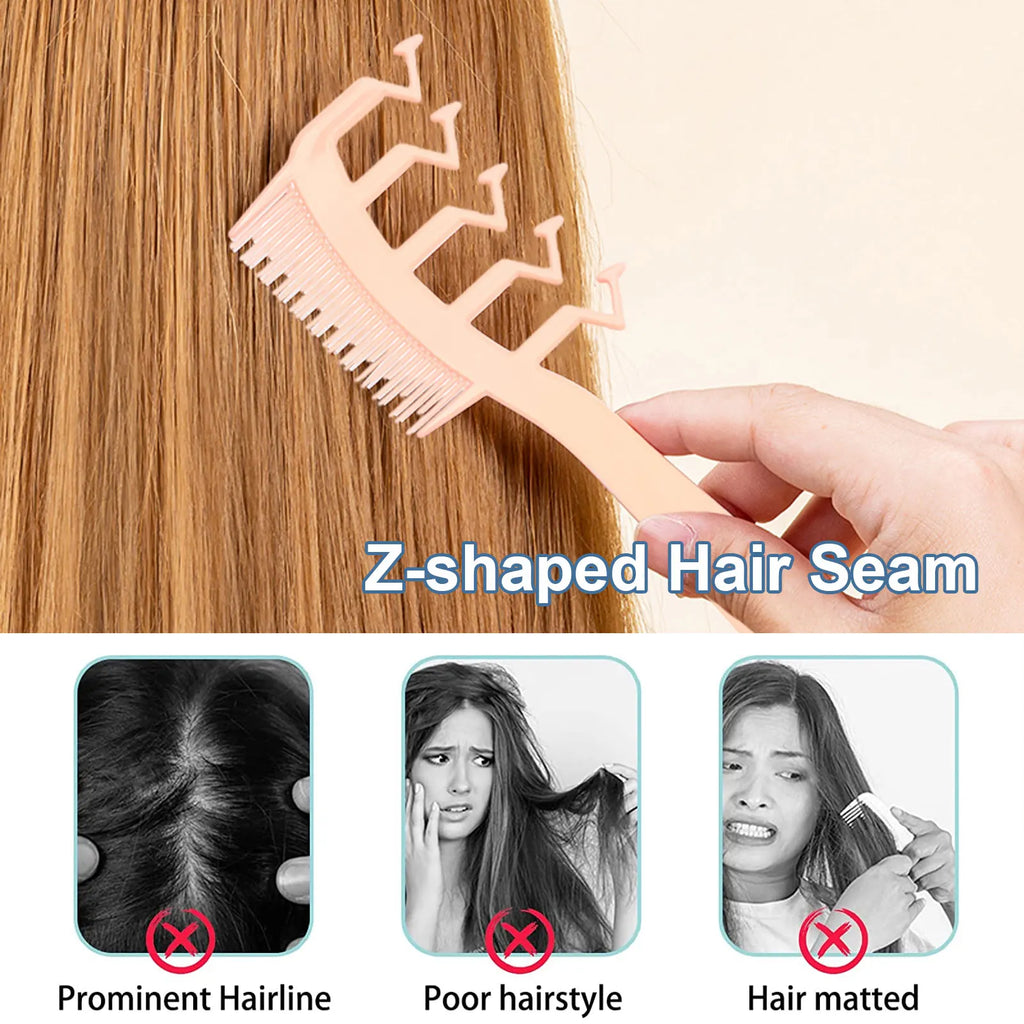 1 Hair Comb Z-shaped Wide Tooth Teasing Combs Fine Detangling Knotty Qme