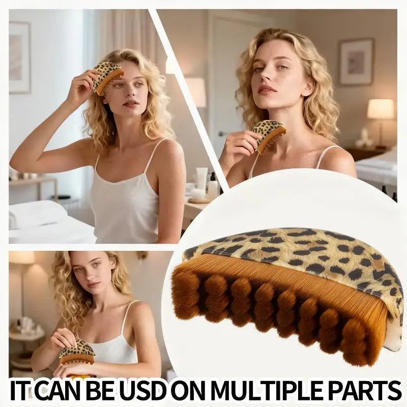 Portable Leopard Print Chin Lymphatic Drainage Massager Face Contour Qme