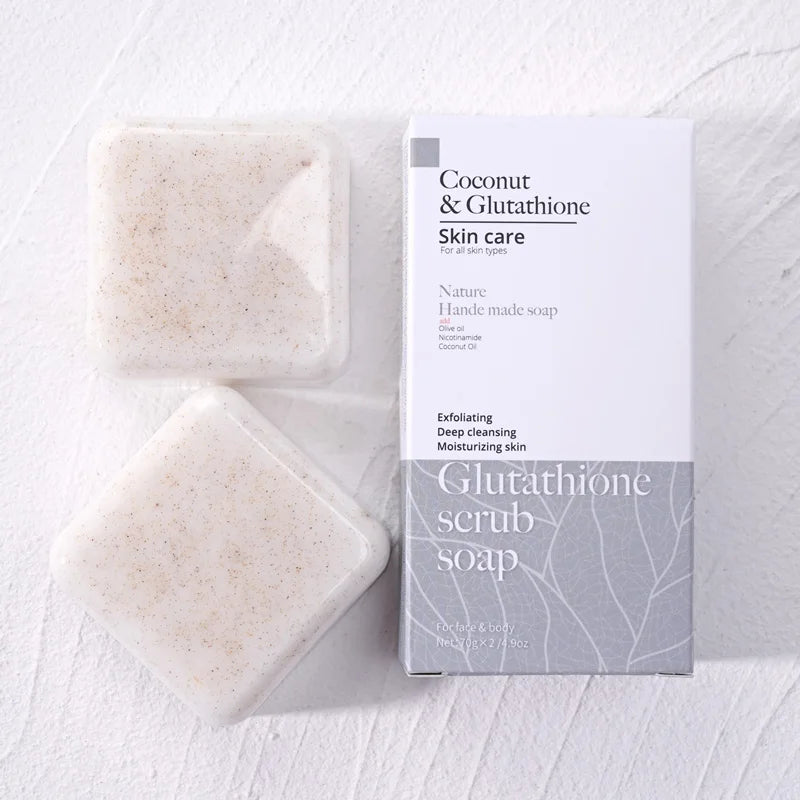 Scrub Coconut Essence Bath Soap Olive Oil Shea Butter Added Qme
