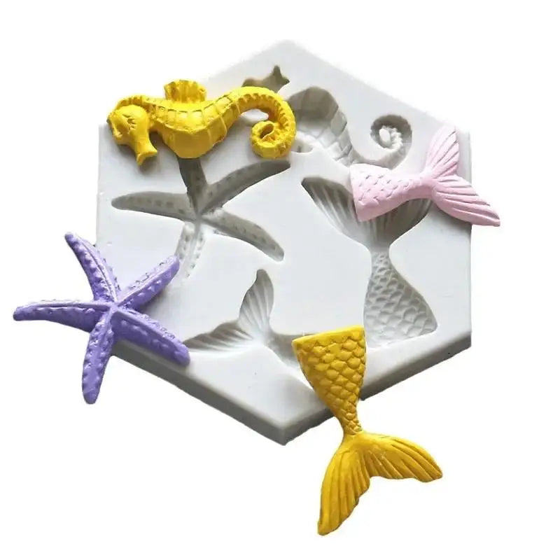 Silicone Handmade Molds Mermaid Fish Tail Marine Life Fondant Qme