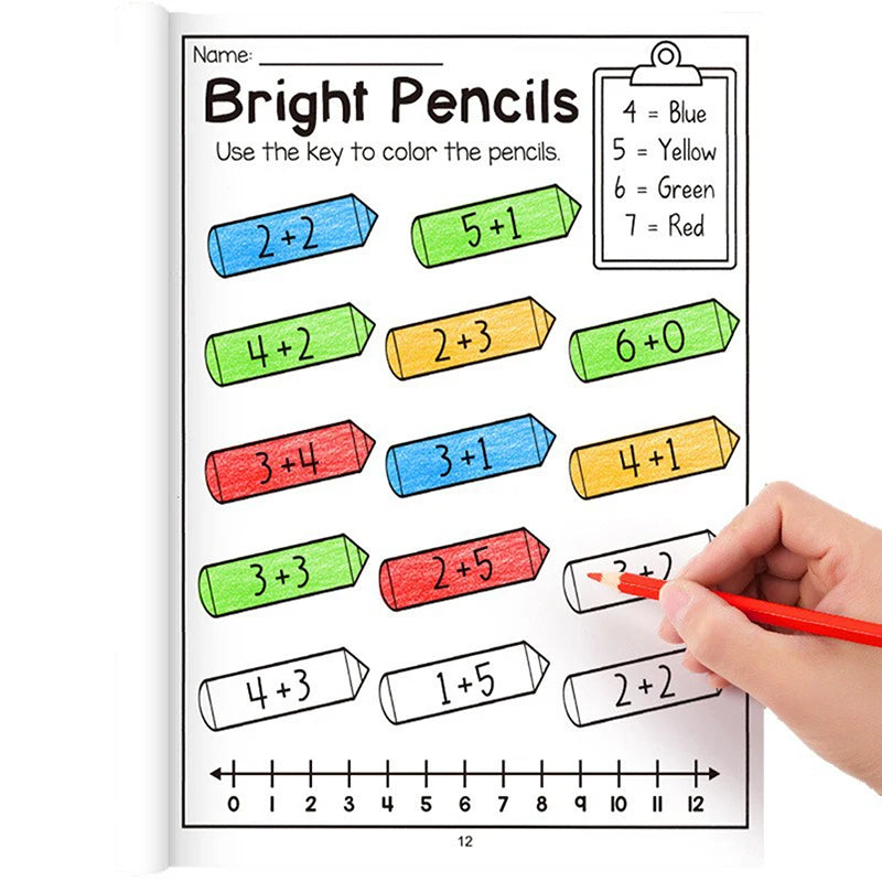 32-Page Interactive Math Learning Workbook Addition Subtraction Qme