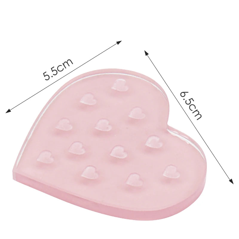 NATUHANA Heart-shaped Crystal Resin Eyelash Glue Pad Glass-like Qme Pink