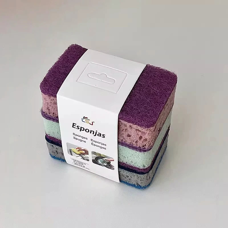 Thickened High-density Colorful Sponge Scrubber Double-sided Qme A