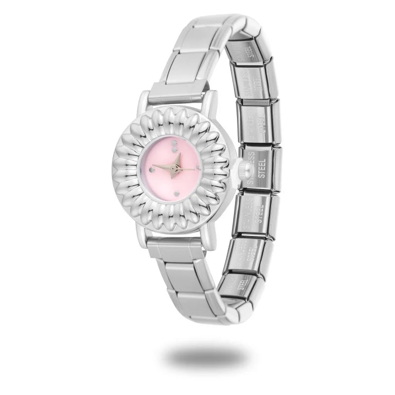 New 1PC High Quality Women's Stainless Steel Round Stereoscopic Watch Bracelet Bangle For Friend Wife Birthday Gift DIY Jewelry Qme Style 12