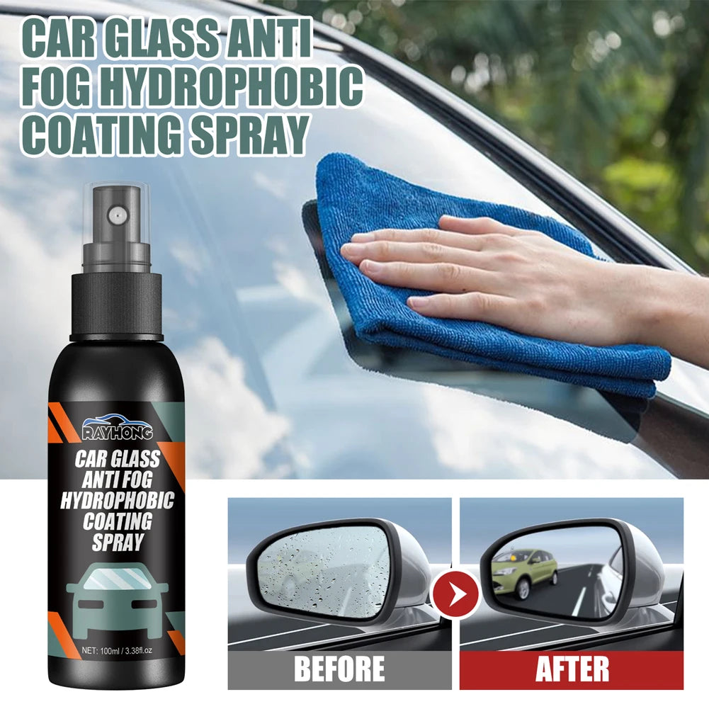 100/200ML Anti-fog Windshield Treatment Spray Anti Rain Coating Windshield Mirror Repellent Car Glass Spray Auto Accessories Qme