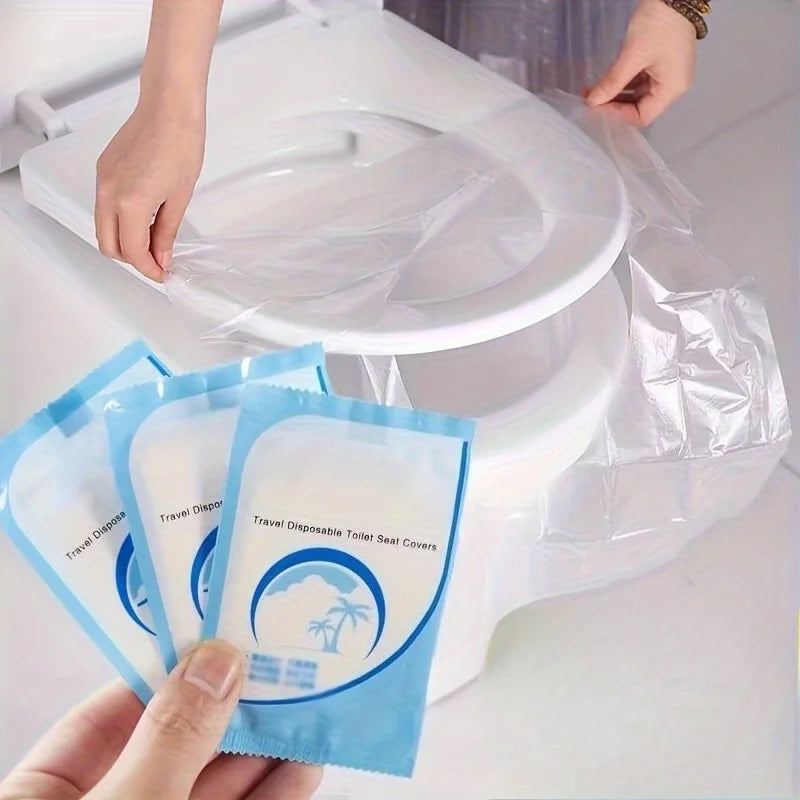 Travel Disposable Toilet Seat Covers - Waterproof Plastic Toilet Seat Protectors for Hygiene Qme