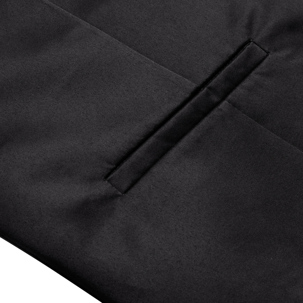 Hi-Tie Solid Black V-neck Men Vest With Tie Jacquard Tuxedo Dress Waistcoat Adjustable Jacket Casual Business Party Fashion Qme