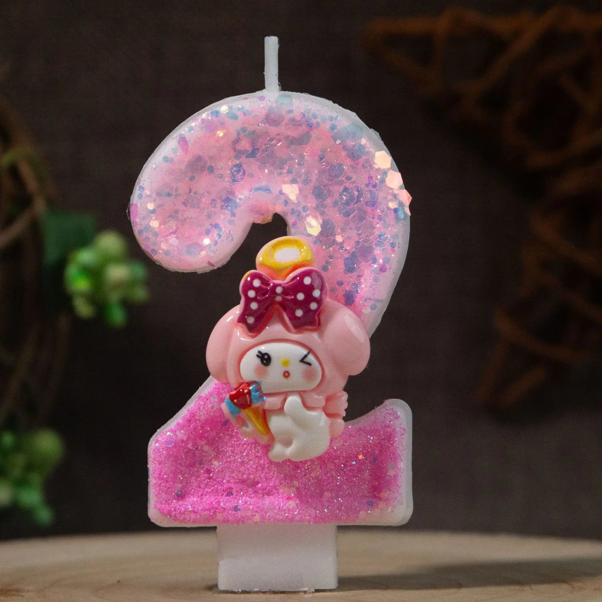 Melody 0-9 Numbered Birthday Candles Pink Cartoon Cake Topper Decorations Student Birthday Party Supplies Qme 2