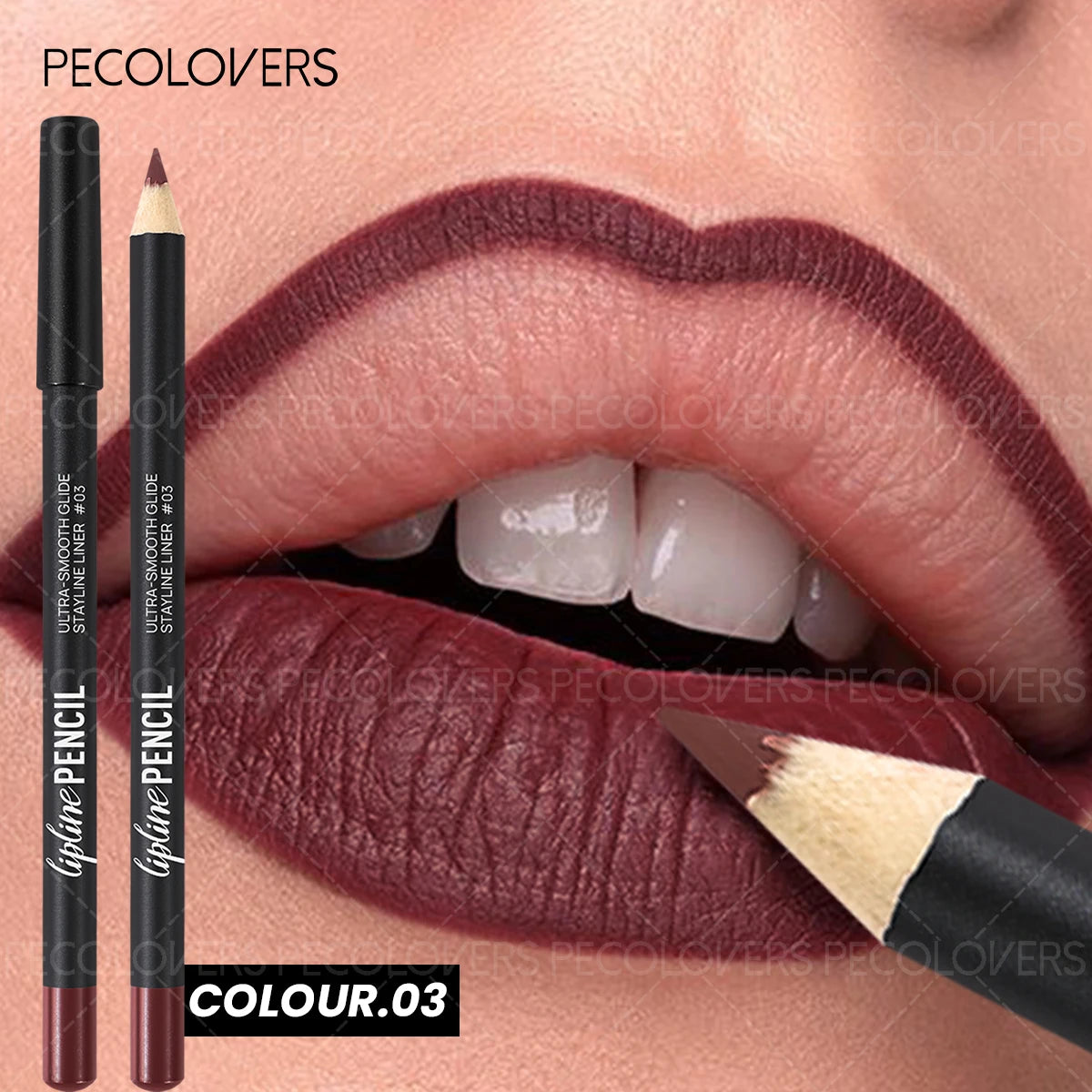 1PC Lipliner Lipstick, Plump and Charming Lips, Nude Brown, with A Variety of Makeup, Lip Cosmetics Qme 03