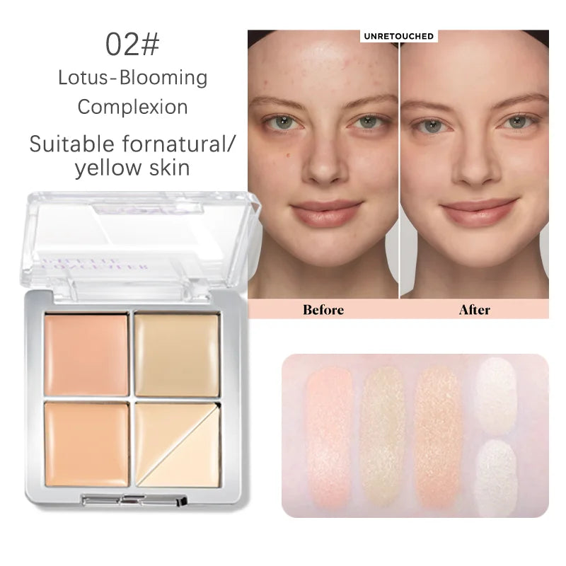 Multi-Use Concealer Cream,Waterproof, Moisturizing,Under Eye Corrector Cream, Full Coverage Blemishes, Acne Scars, Dark Circles Qme 02