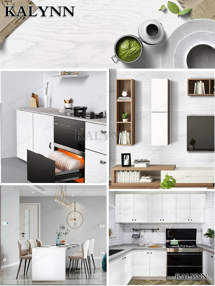White Wood Contact Paper Peel Stick Self-adhesive Wallpaper Qme