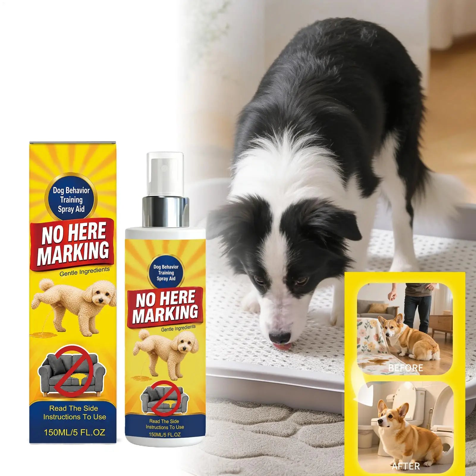 Dog Potty Training Spray Good Behavior Guide Solution 150ml Puppy Toilet Potty Training Spray for Indoor Outdoor Bedroom Travel Qme