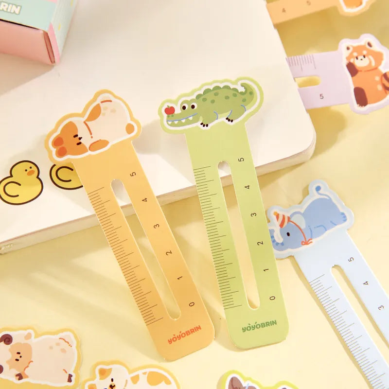 50Pcs/set Ruler Bookmark Pet Series Cute Image Ruler Bookmark Reading Enthusiast Mark Ruler For Student Gift Exam Stationery Qme