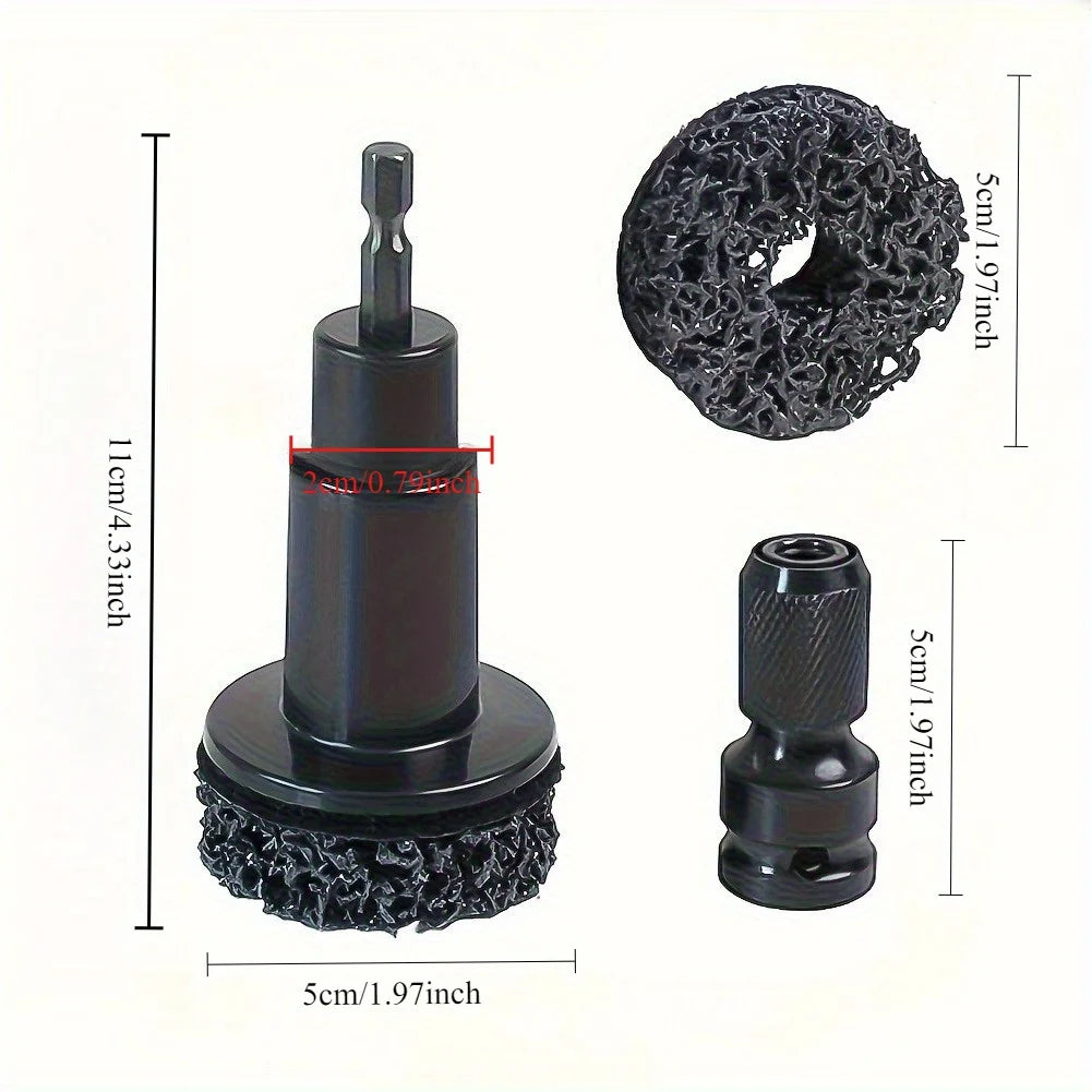 Wheel Hub Axle Brake Disc Grinding Head - Hardened Plastic Model - Wheel Hub Rust Removal Tool + 5 Grinding Heads Qme