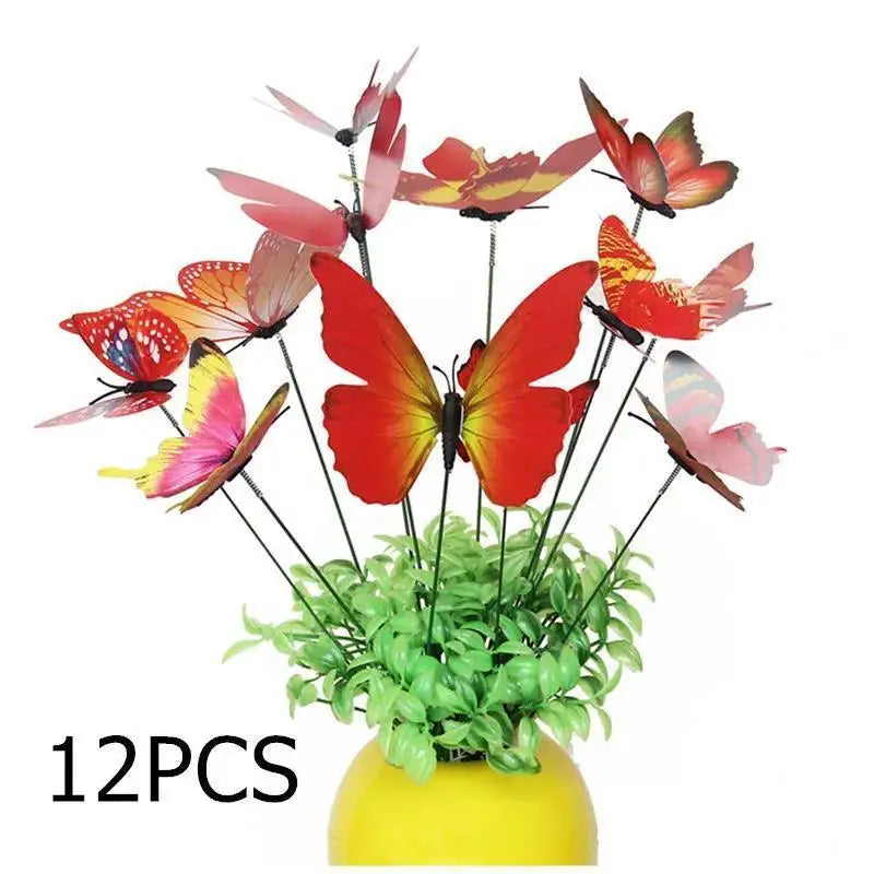 Colorful Butterflies Garden Stake Yard Planter Butterfly Stakes Qme