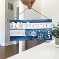 Rustic Welcome Wall Hanging Decor Wood Art Plaques Sign Door Sign for Home Living Room Front Door Decor Qme M