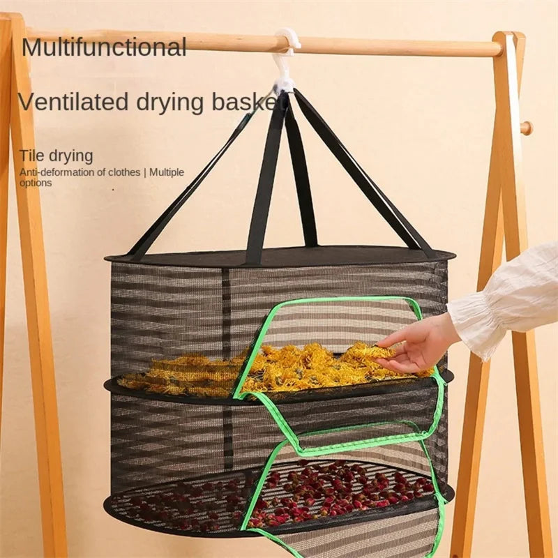 Dryer Bag Mesh Drying Net Vegetable Fruit Folding Food Anti-mosquito Qme