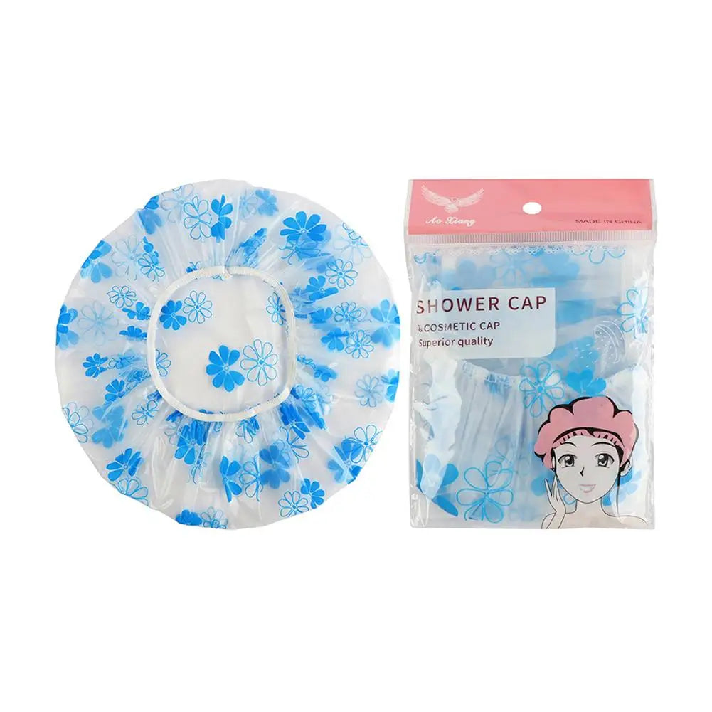 Shower Cap For Women, Elastic And Reusable Hair Bath Caps, Waterproof Bathing Hat Stocking Stuffers For Women Ladies Spa Salon Qme E CN