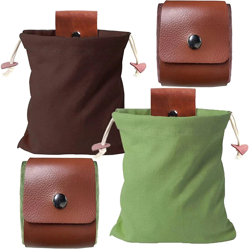 Outdoor Foraging Case Bag Leather Bushcraft Vegetable Harvest Garden Qme