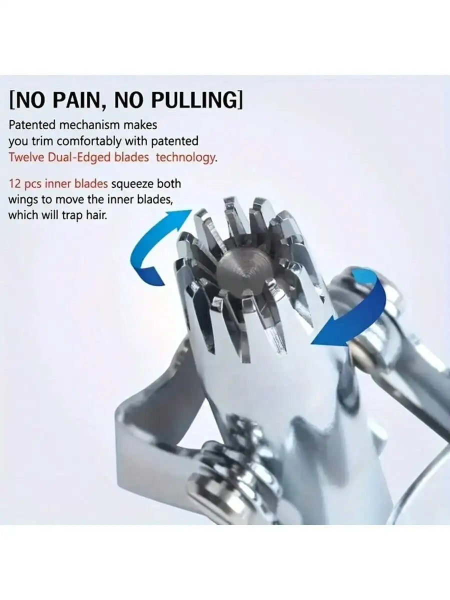 1 Men's Nose Hair Trimmer Manual Stainless Steel Small Round-head Qme