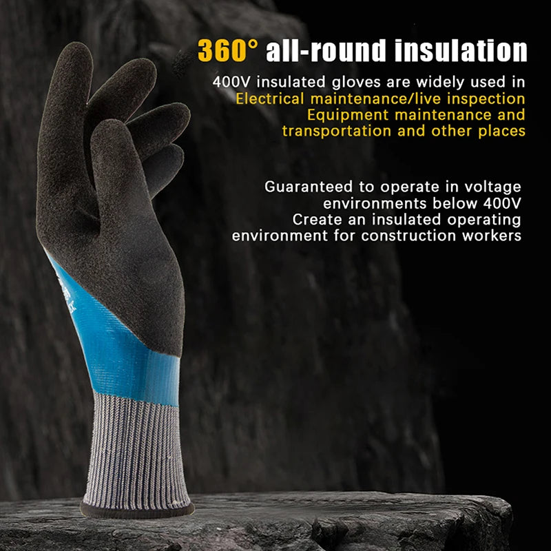 1 Pair Withstanding Voltage 400 1000V Rubber Insulation Glove Qme