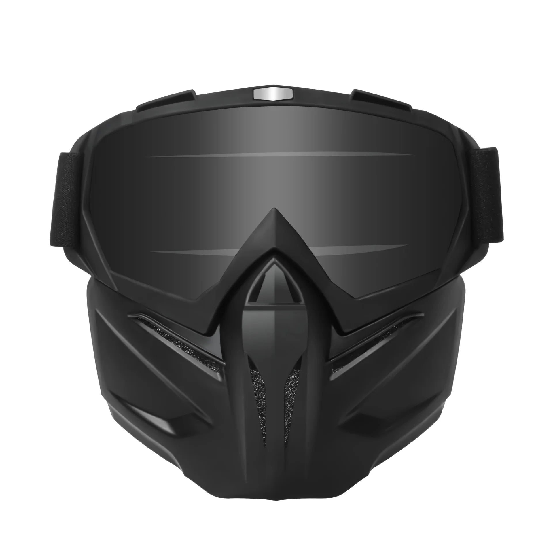 Vintage Motorcycle Helmet Mask Anti-Explosion Windproof Breathable Dustproof Riding Face Shield for Bikers Qme Black-Gray