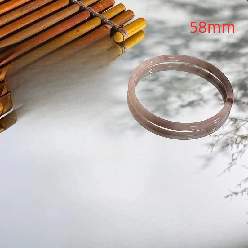 Natural Chalcedony Beauty Bangles Ice Sweet Graceful Light Pink Bracelet Delicate Elegant Perfect Jade Handring Jewelry Qme A1