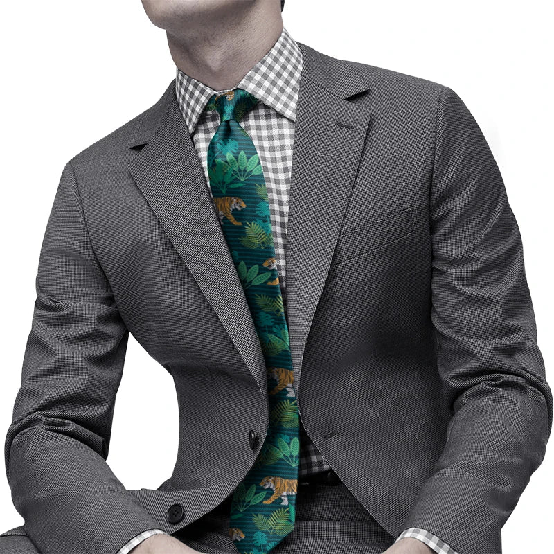 Men's Slim Fit 3D Printed Tie Flower Skull Harajuku Business Formal Qme