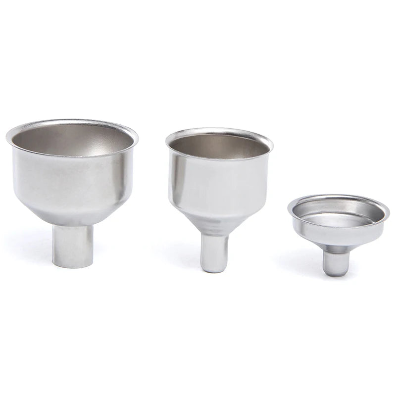 2Pcs Funnel Stainless Steel Portable Mini Small Mouth Funnels Bar Wine Flask Universal Long-mouth Conical Kitchen Oil Funnel Qme