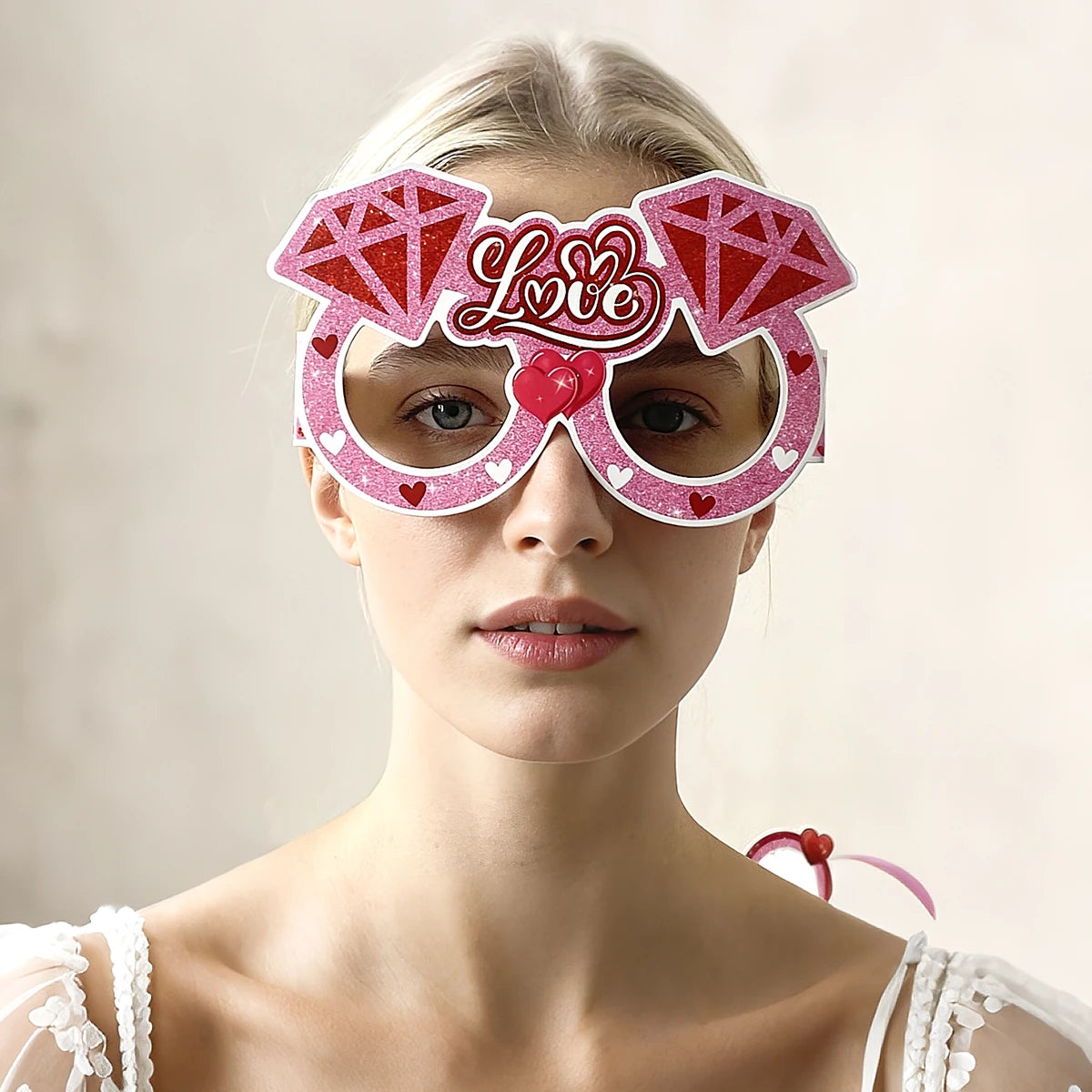 Pack of 6 Valentine's Day Party Decorative Glasses, Available in Various Styles and Vibrant Colors Perfect for Party Decoration Qme