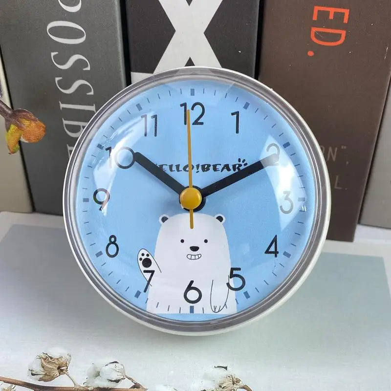 Kitchen Toilet Small Quartz Table Clock Mini Sucker Wall Bathroom Qme B