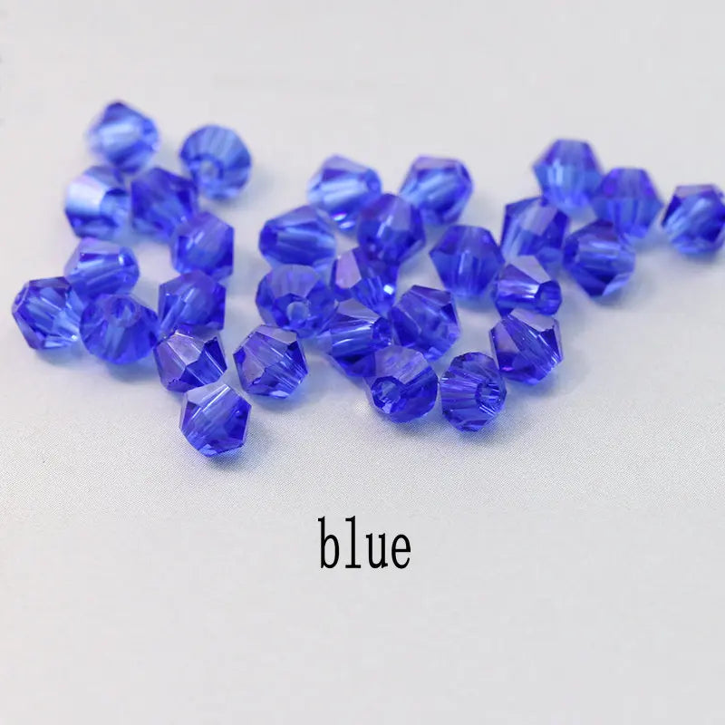 4mm 100pcs Shiny Crystal Beads Bicone Beads Glass Beads Loose Spacer Beads for Bracelet DIY Jewelry Making 200pcs Qme 18